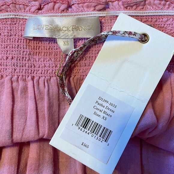 Love Shack Fancy Pasha Midi Dress Coral Blaze - Picture 5 of 6